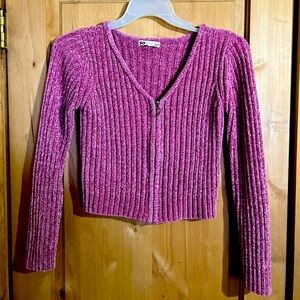 Pink Zip Up Sweater